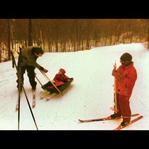 Nordic skiing with a pulk 